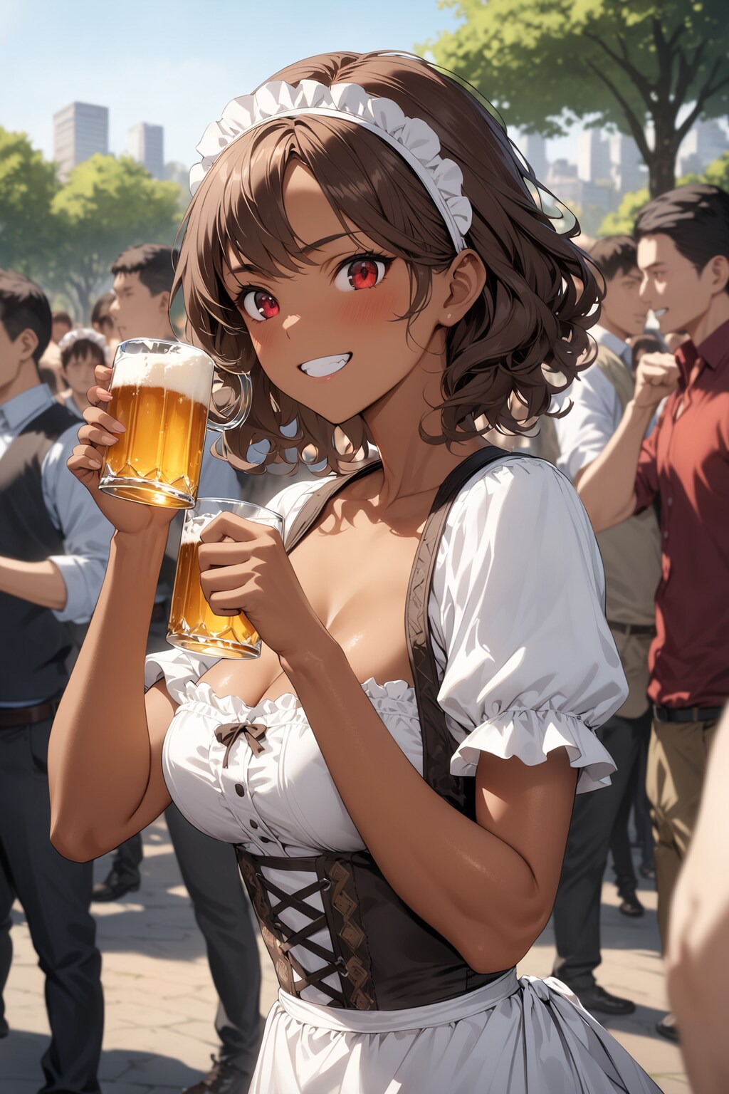 地ビールの日にちなんで、褐色肌のディアンドル娘