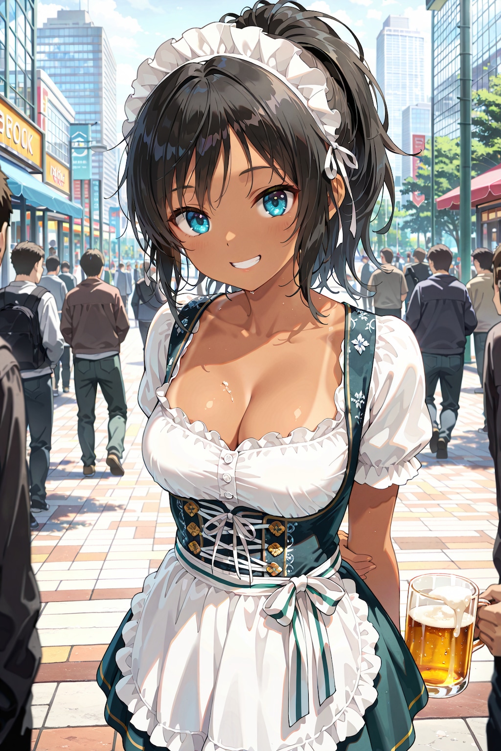 地ビールの日にちなんで、褐色肌のディアンドル娘