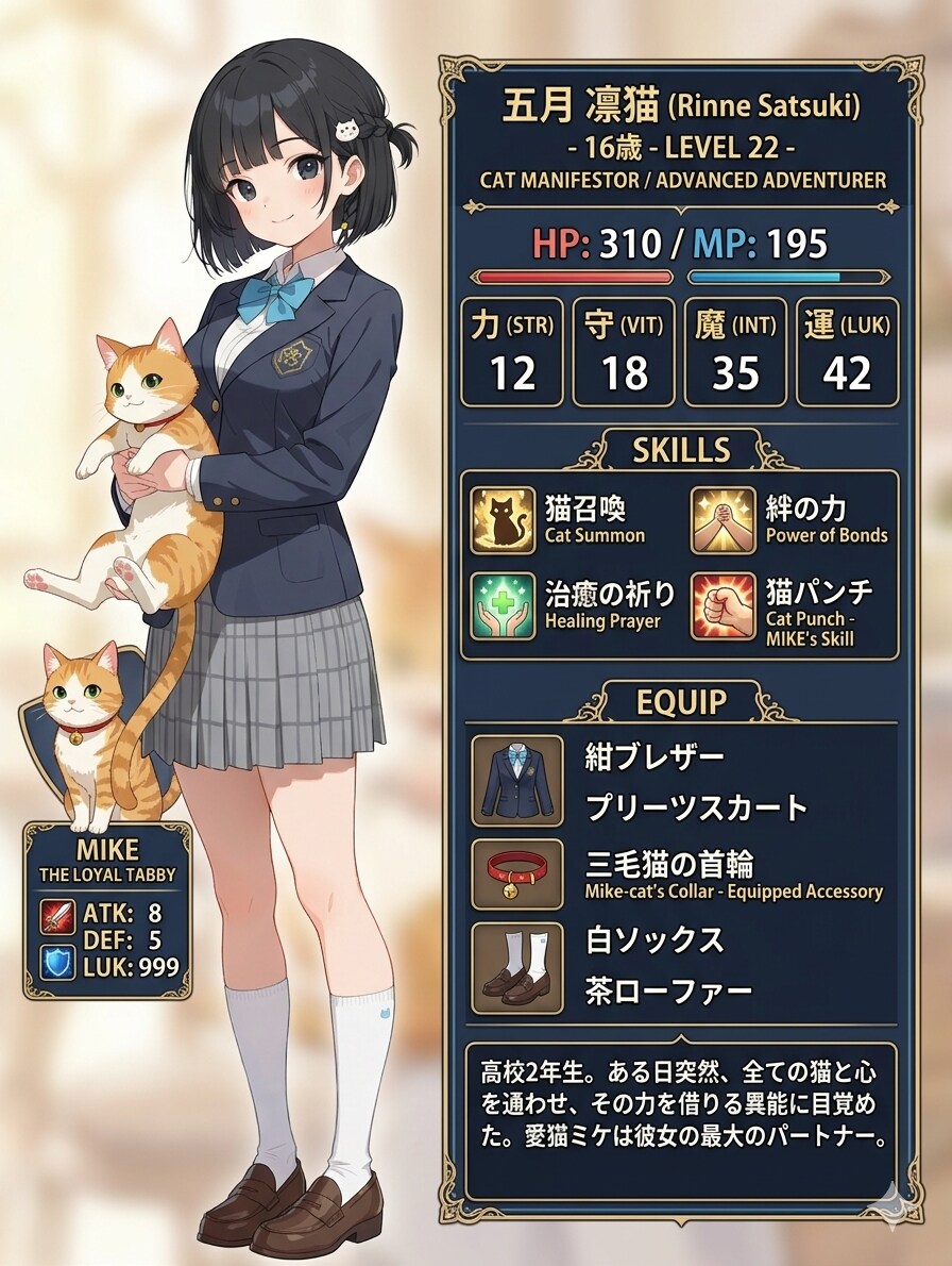 凜猫ちゃんのステータス