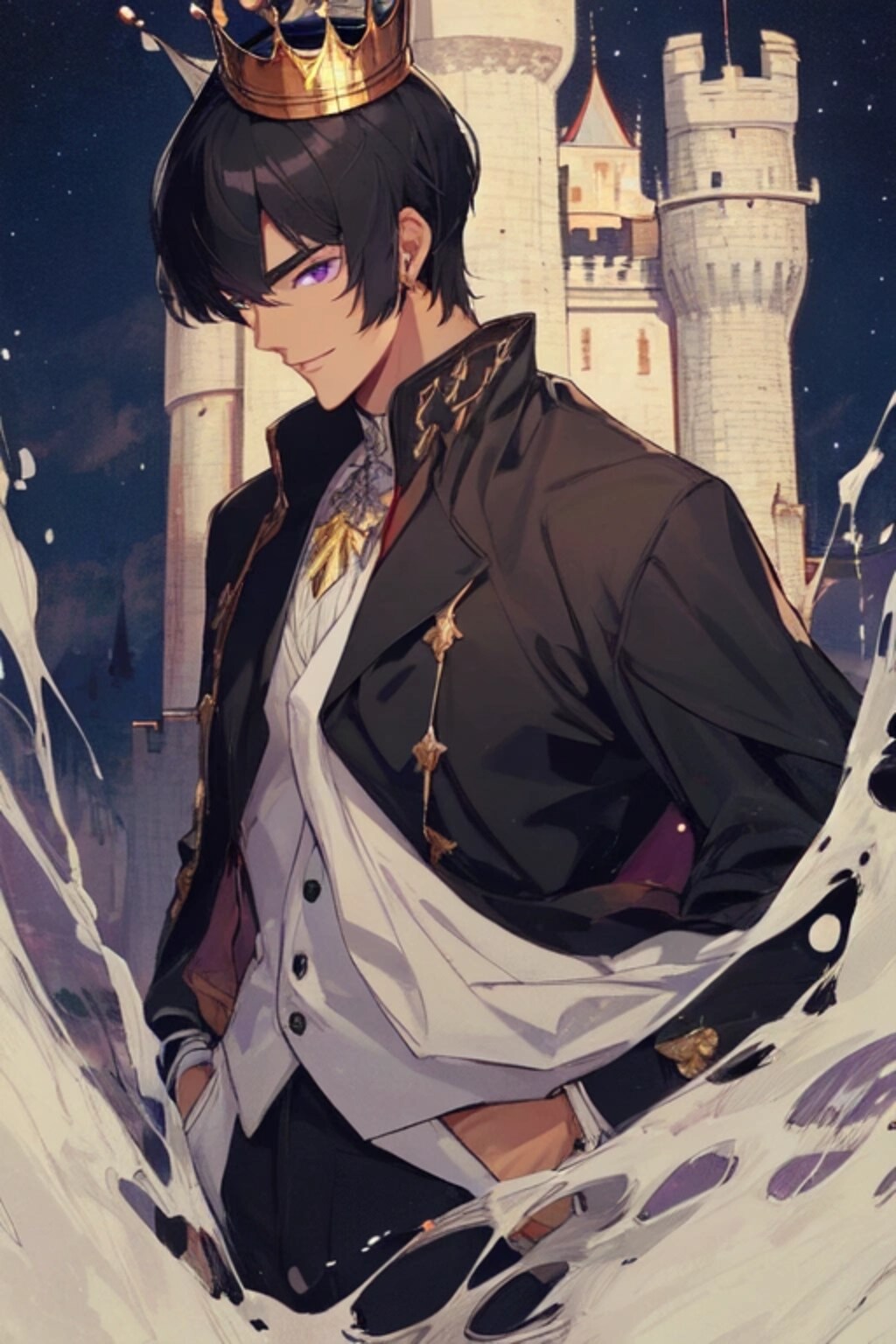 王冠をかぶった、黒髪短髪男性★その4(9枚)