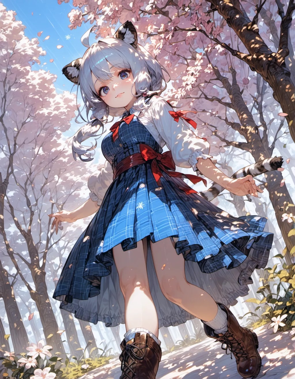 Spring Walk with a Tail