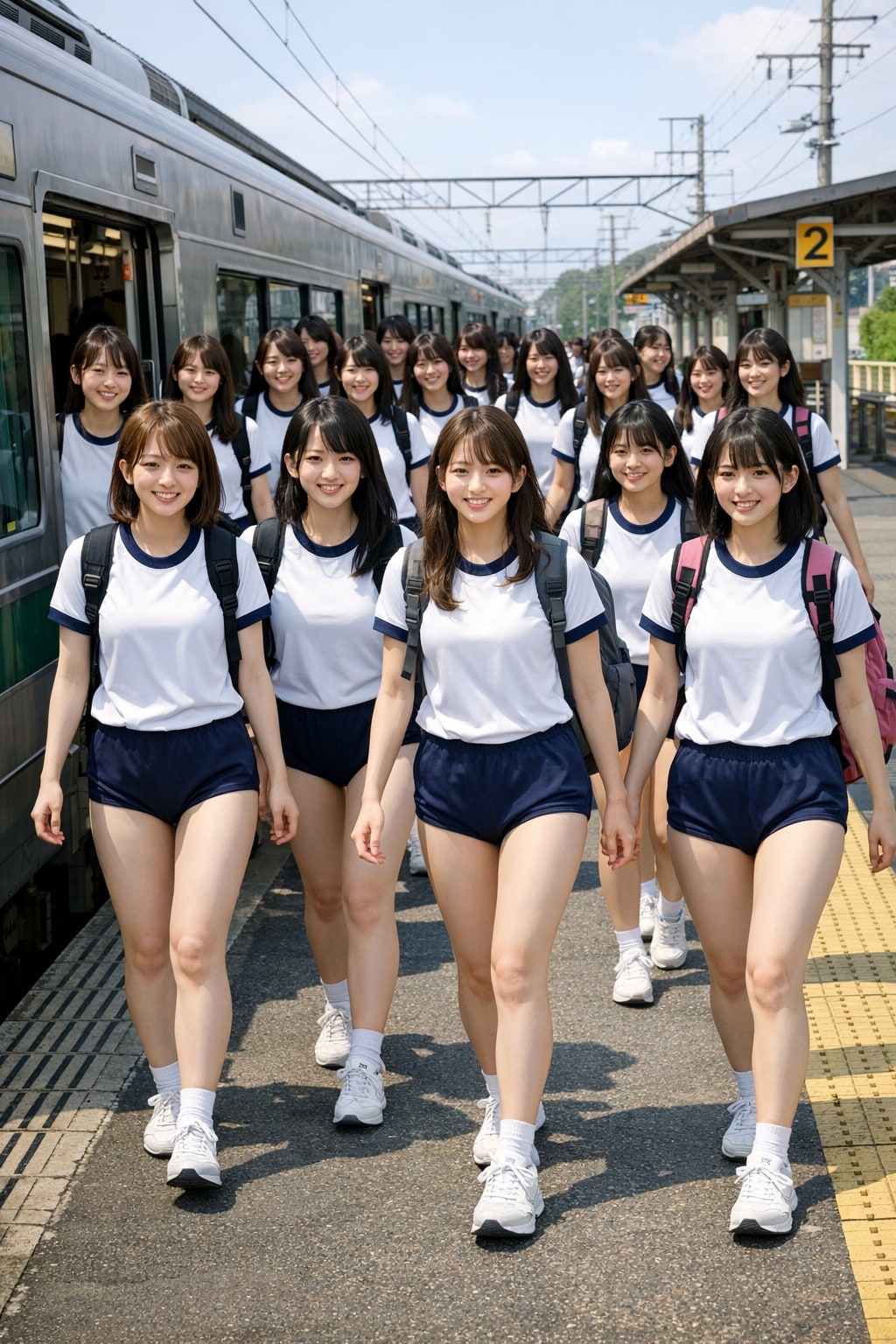 集結、ブルマ少女たち(ChatGPT)