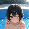 プールの貧乳の女の子 6枚目