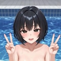 プールの貧乳の女の子 10枚目