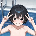 プールの貧乳の女の子 5枚目