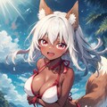 大人なビキニ水着狐娘 3枚目