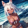大人なビキニ水着狐娘 6枚目