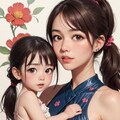 花と仲良し母娘 6枚目