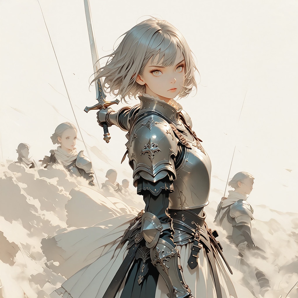 灰髪の騎士『霧の中の進軍』 | の人気AIイラスト・グラビア