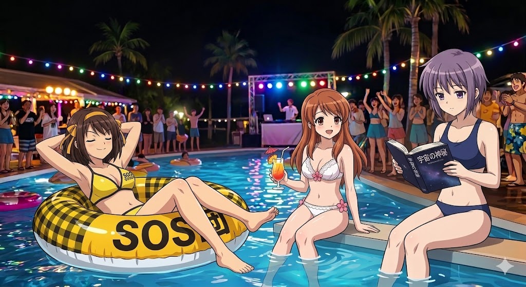SOS団3人娘のビキニ姿