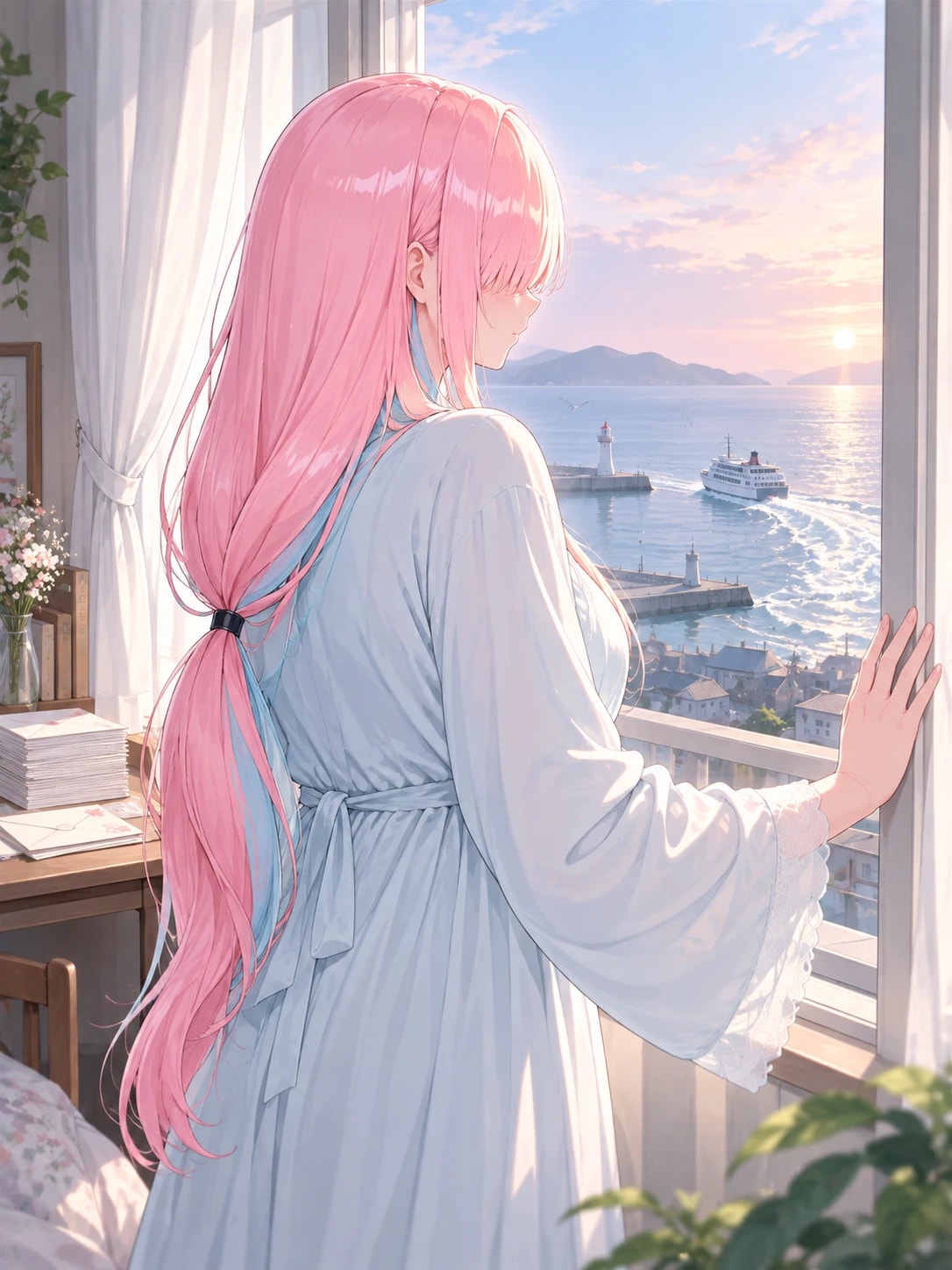 今朝の船で、妹たちへの手紙が島を出ました🌸郵便… | の人気AIイラスト・グラビア