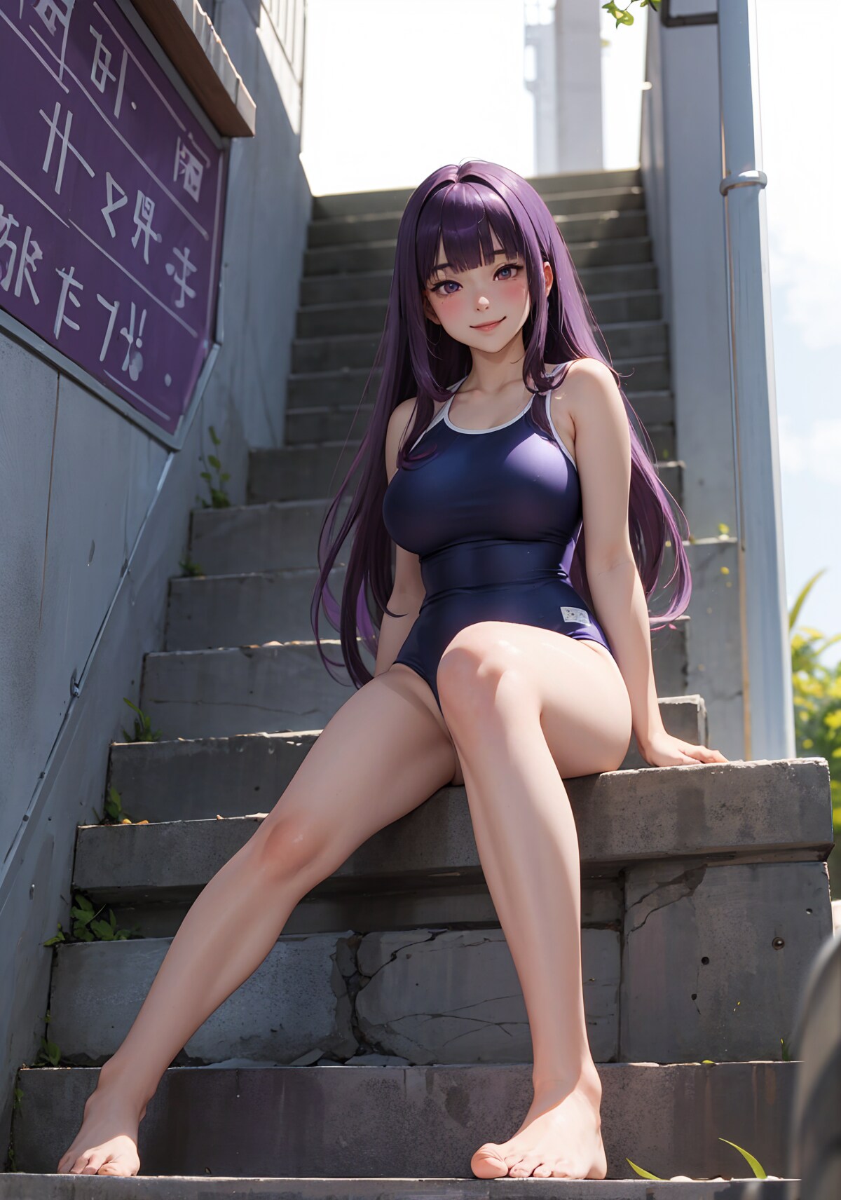 プールに行くまでの階段