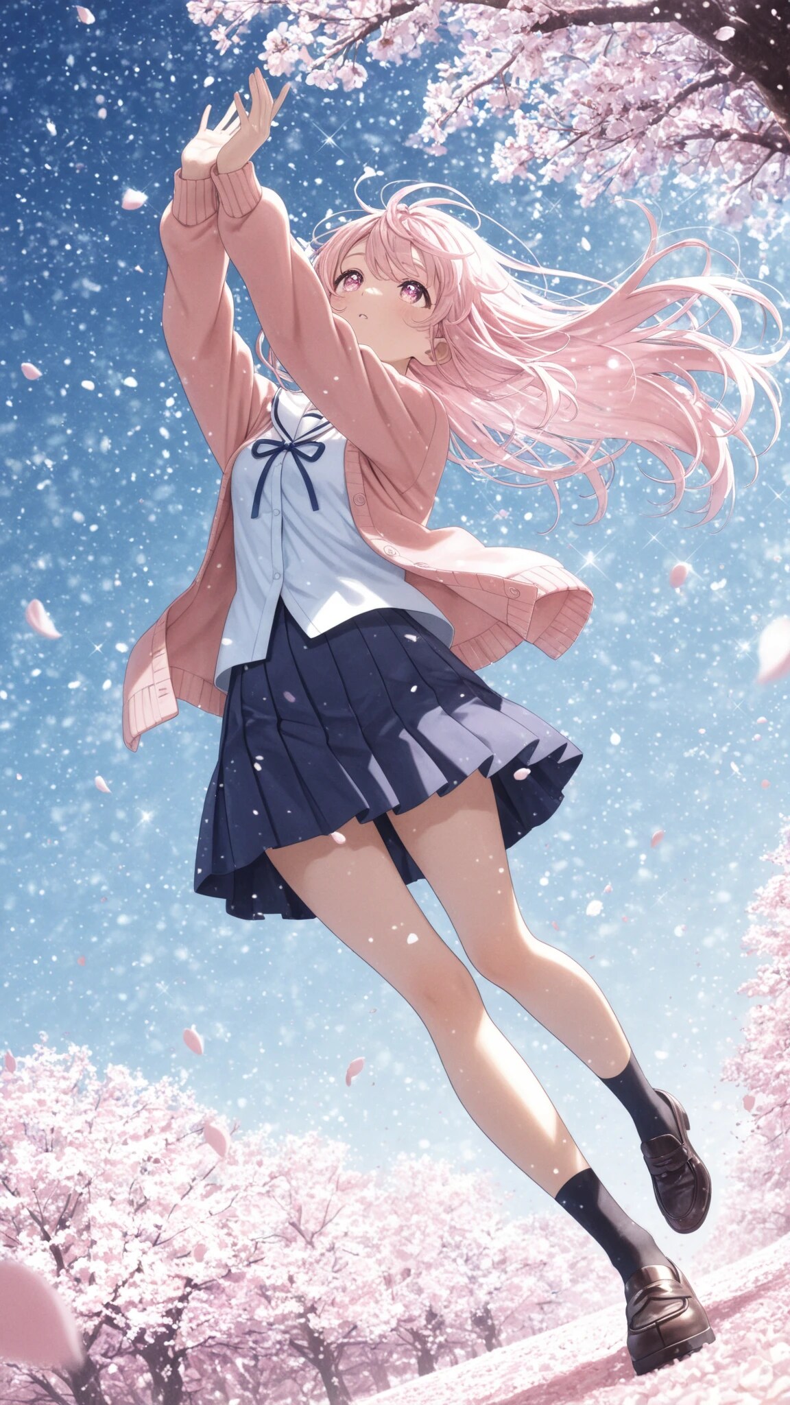 見上げる