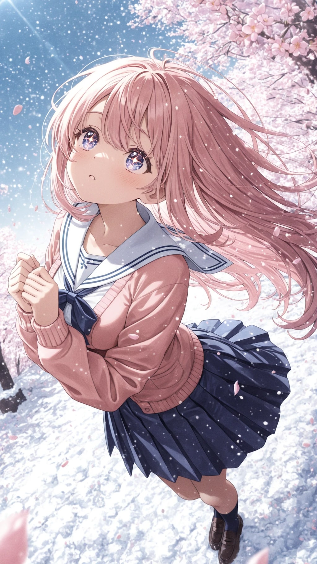 見上げる