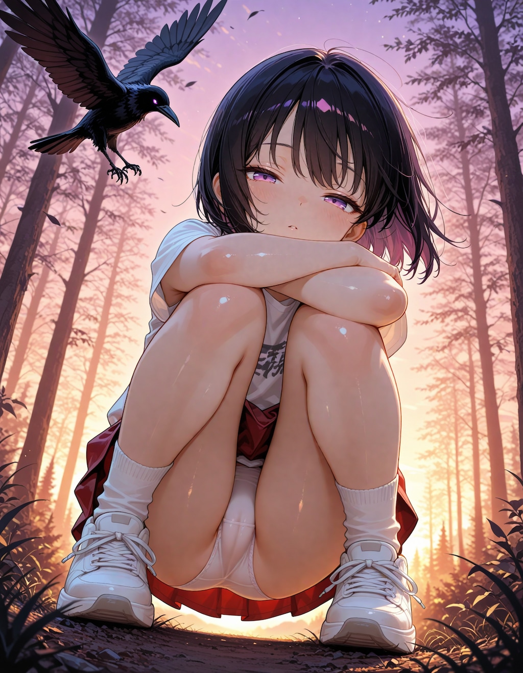 夏の夕暮れの少女ちゃん