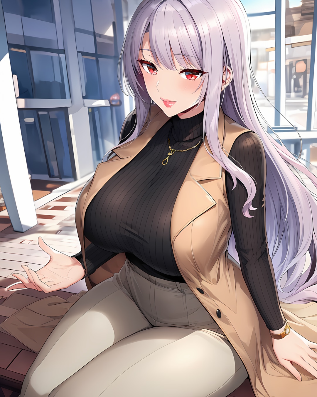 ☕️ぽかぽかテラス席で休憩✨ミレナの大人ジレ | の人気AIイラスト・グラビア