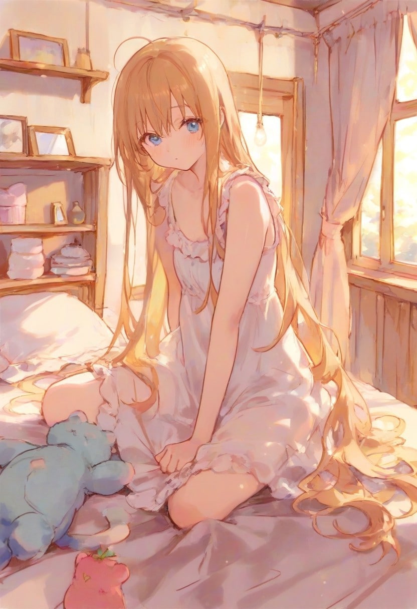 少女の部屋(水彩タッチ)(207) | の人気AIイラスト・グラビア
