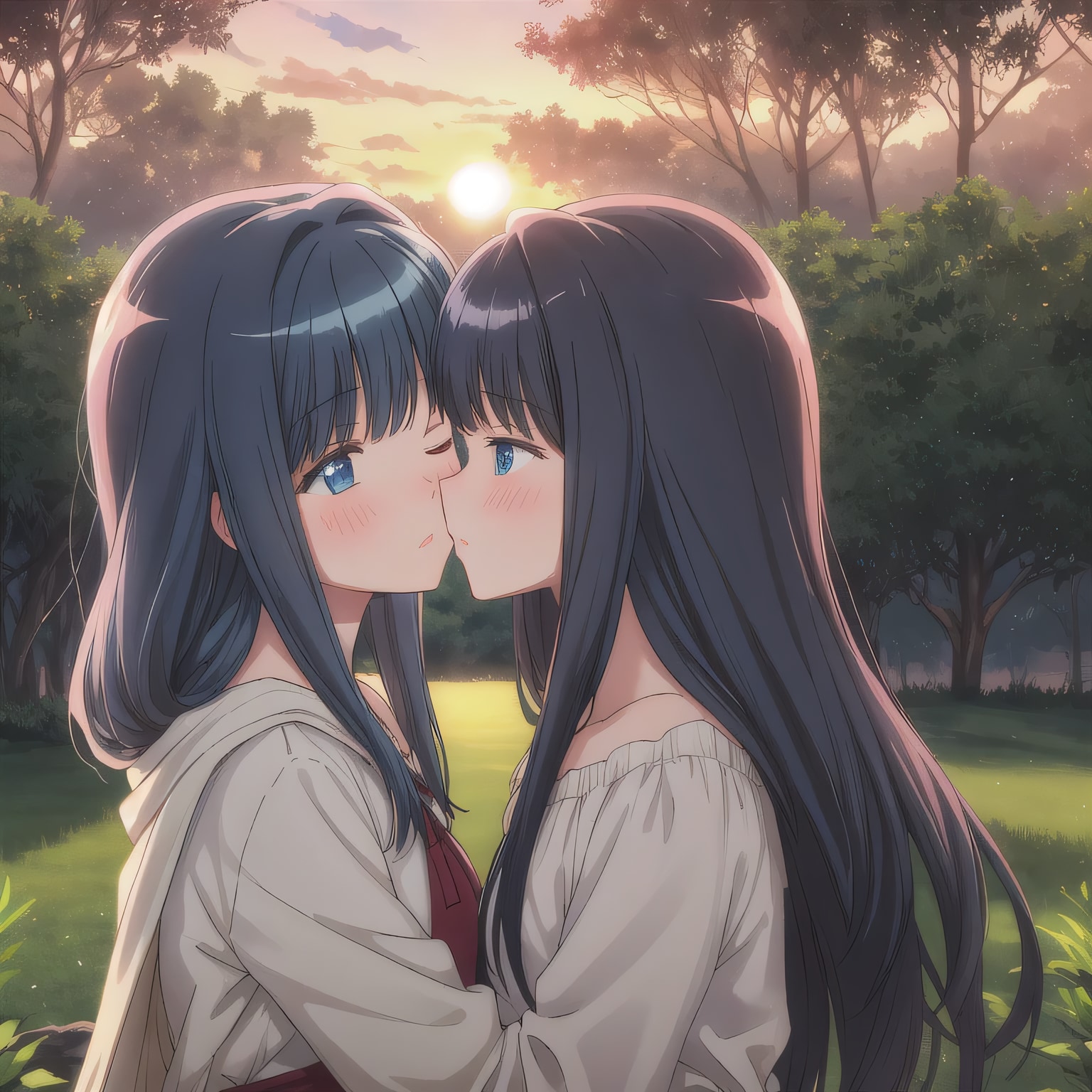 黒髪ロングでワンピースの少女３１ | の人気AIイラスト・グラビア