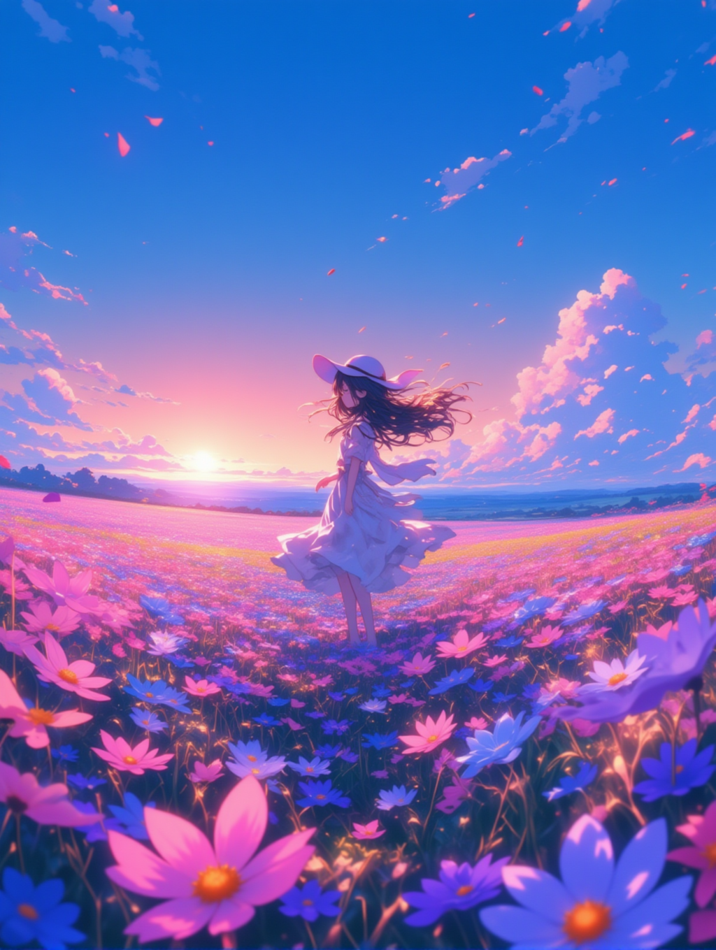夕暮れの花畑_3