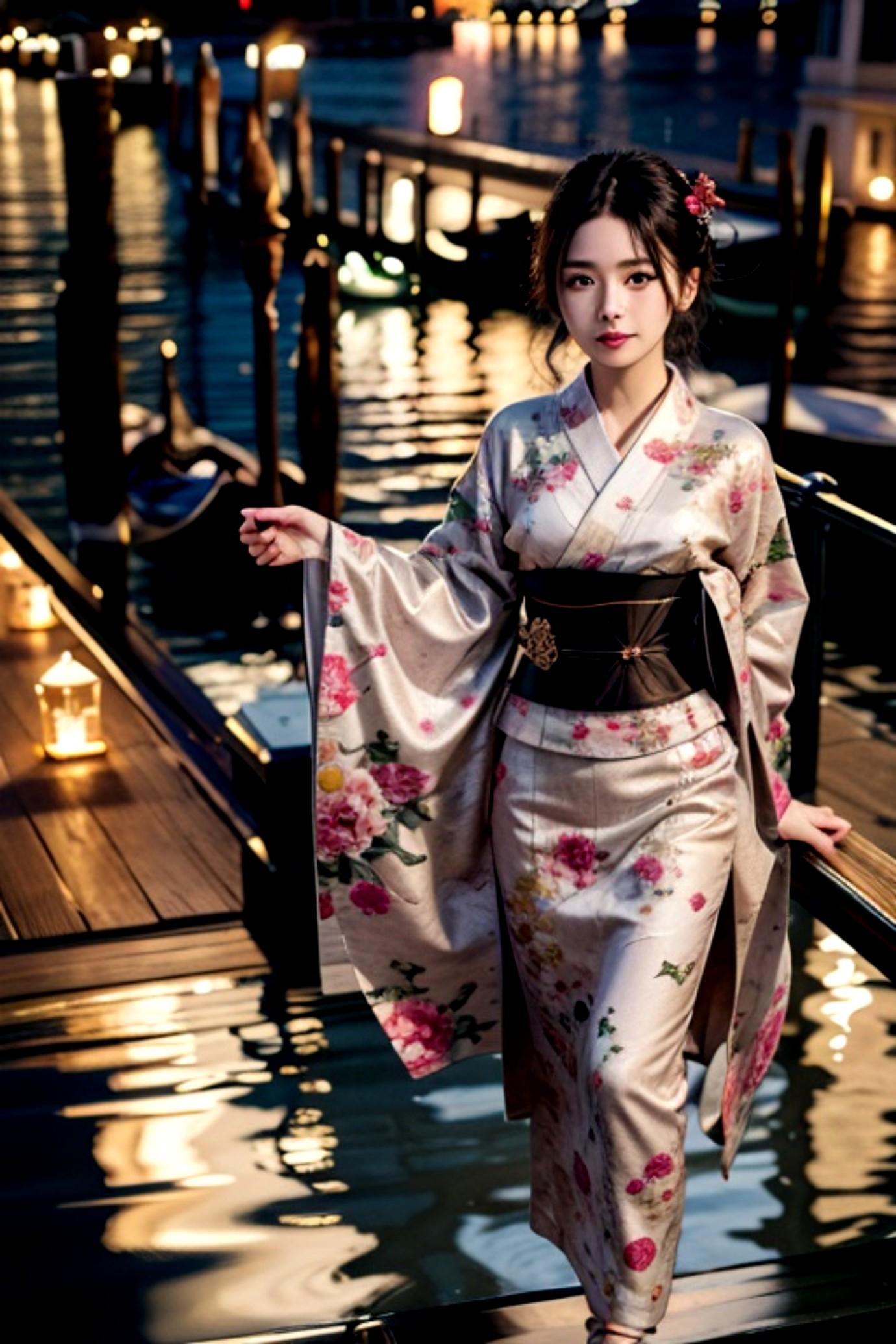 着物姿の黒髪の人