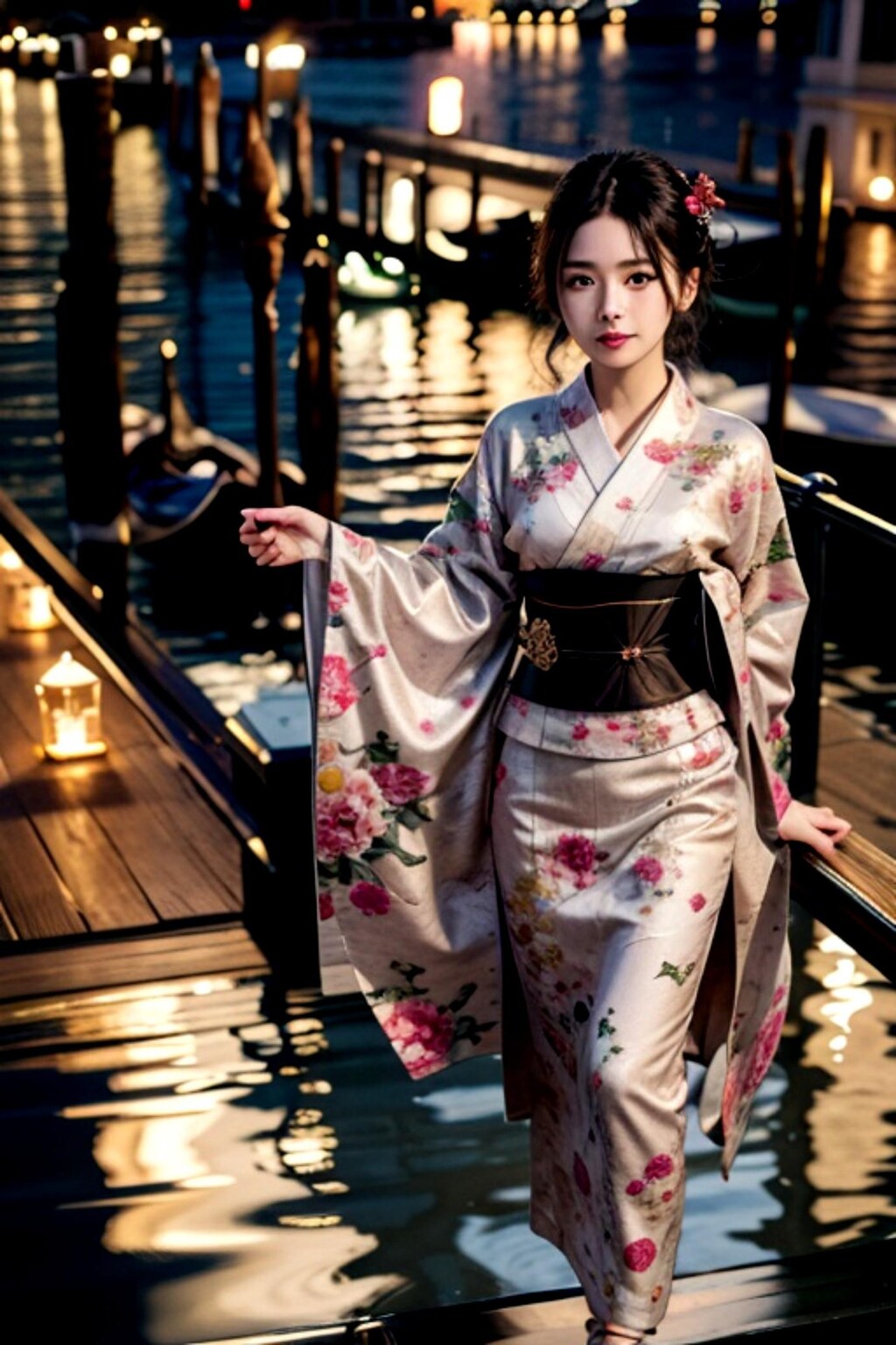 著物姿の黒髪の人