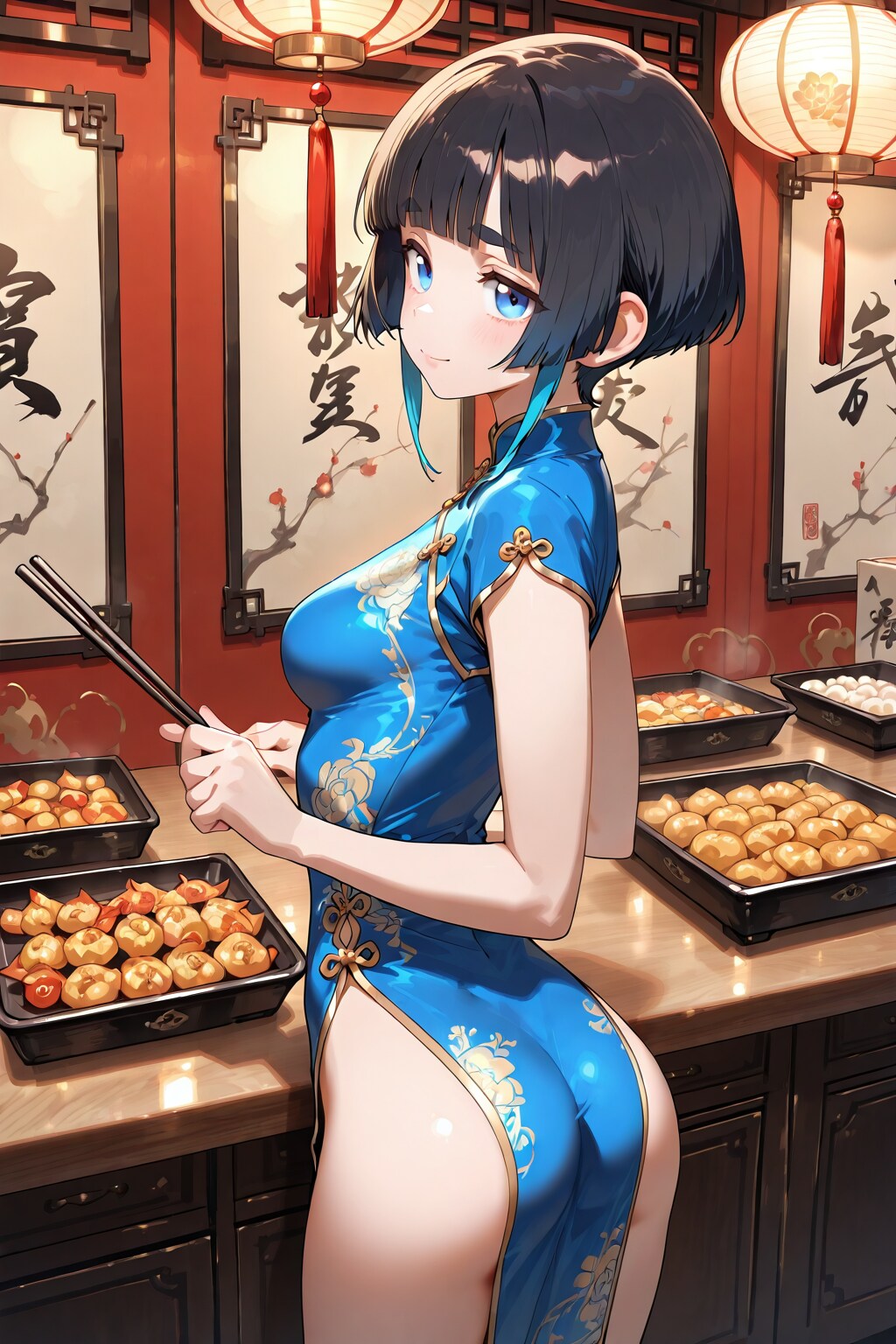 コスプレ・チャイナドレス編、後ろから | の人気AIイラスト・グラビア