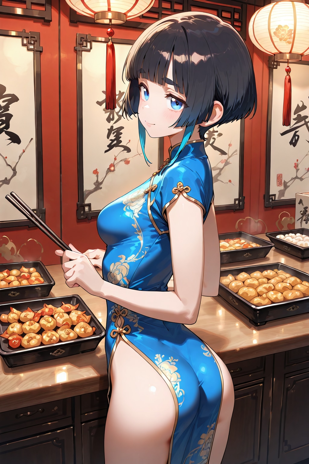 コスプレ・チャイナドレス編、後ろから