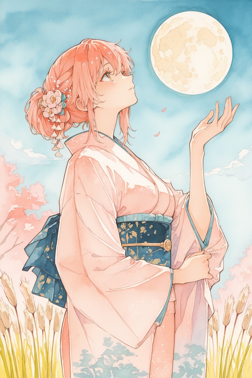 月を愛でる。 | の人気AIイラスト・グラビア