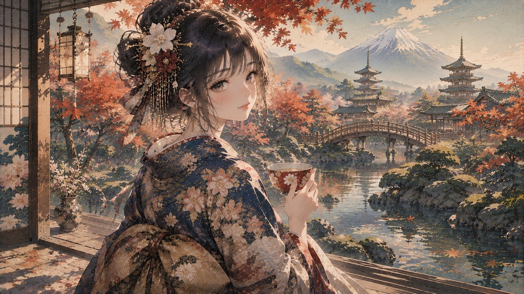 和風美麗イラスト生成GPT：カスタムGPT（GPTs）で作ったイラスト集   無料のChatGPTでも出来る！完成指示文をチャット欄に貼り付けるだけ。  #ChatGPT #カスタムGPT #GPTs