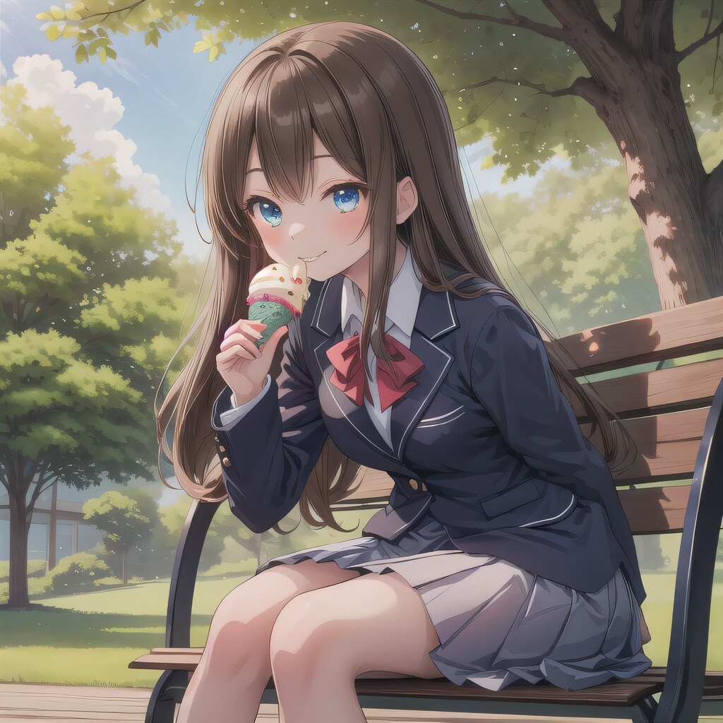 黒髪ロングでブレザーの少女５４