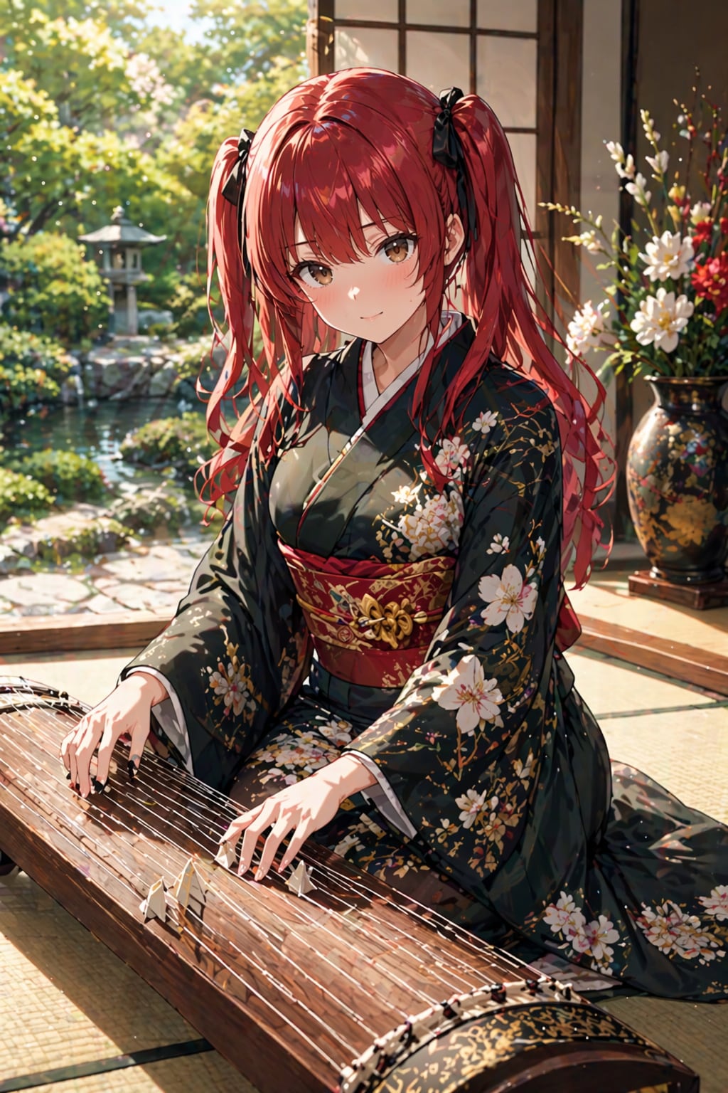 琴を奏でる千尋さん