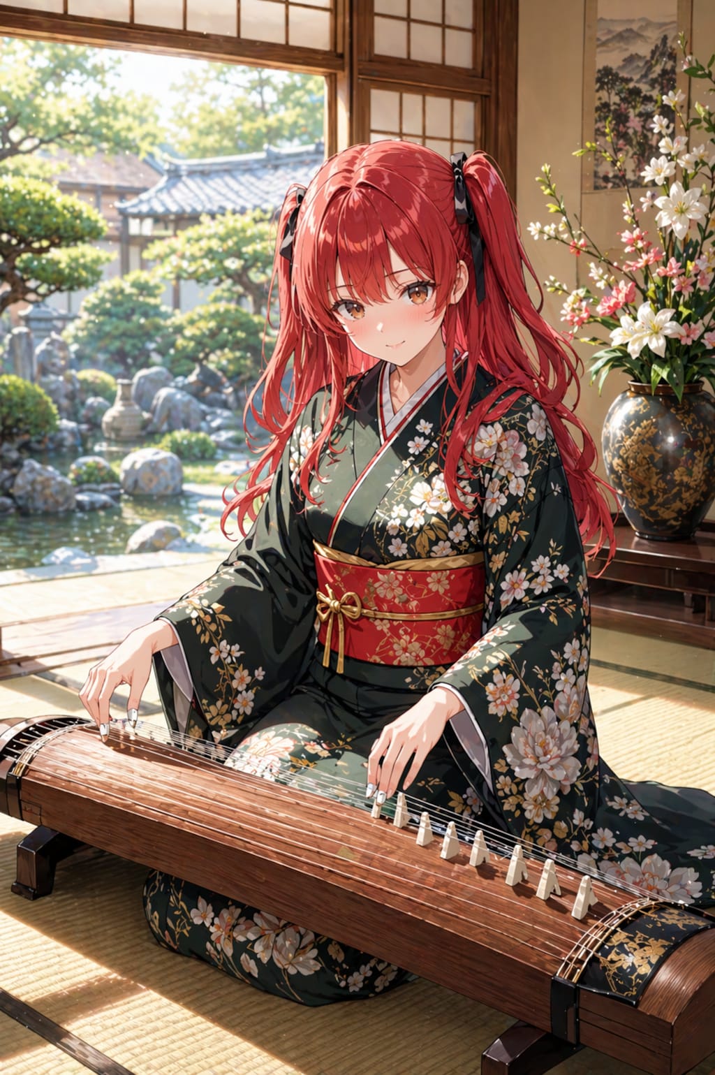 琴を奏でる千尋さん