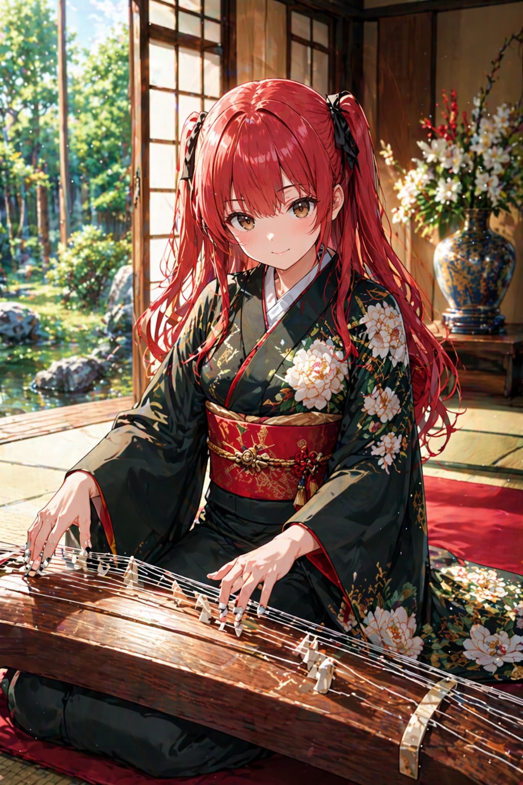 琴を奏でる千尋さん