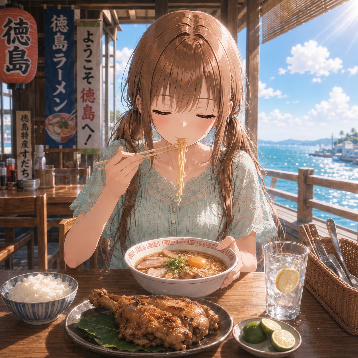 梢とランチ（６９）彼女はギャル曽根ばりの胃を持っている。 | の人気AIイラスト・グラビア