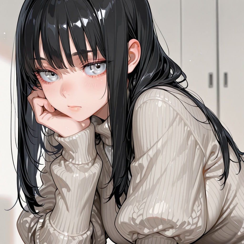 見とれる彼女