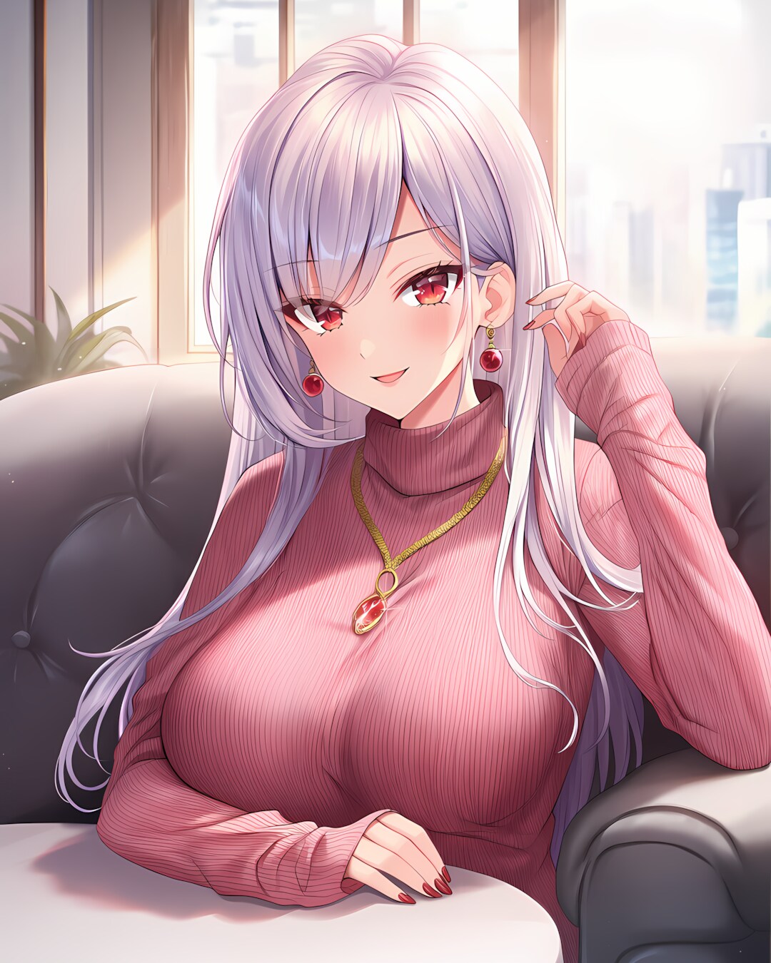 💕ピンクタートルニット♡ミレナさん