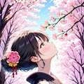 桜と着物 9枚目