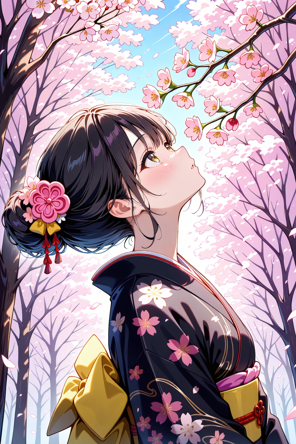 桜と着物