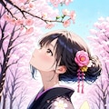 桜と着物 11枚目
