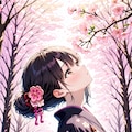 桜と着物 5枚目