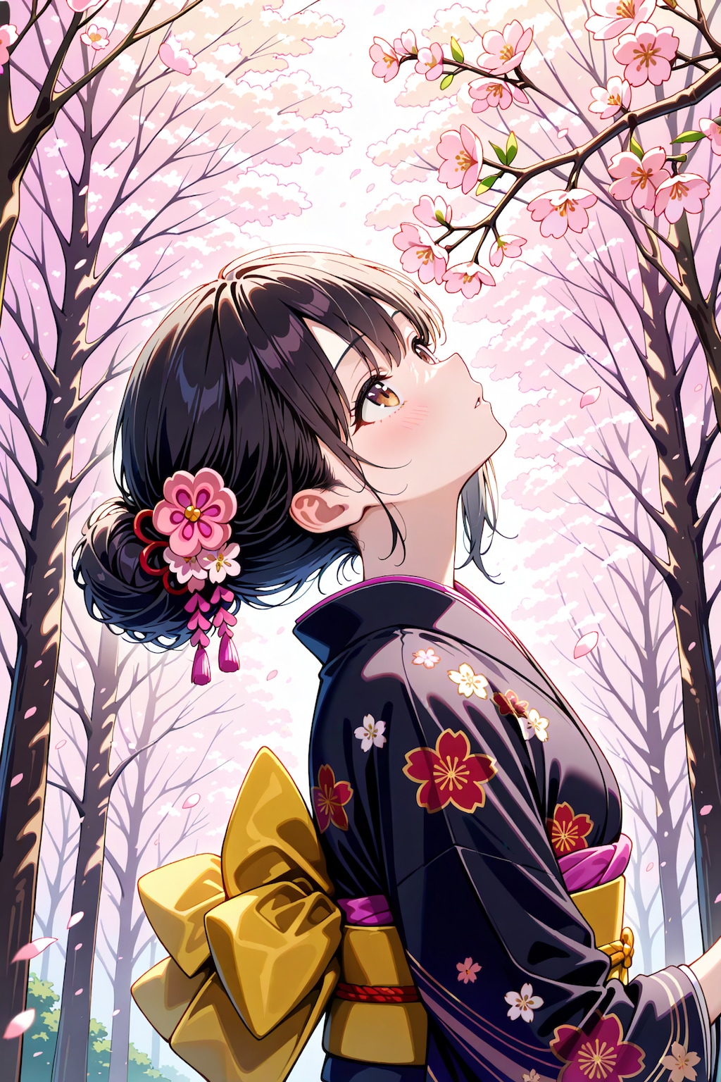 桜と着物