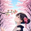 桜と着物 2枚目