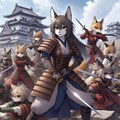 [12枚] 戦国時代、女性が減った人間はアニマル娘を生み出し女性の代わりにしようとした。しかし彼女らは動物の習性が残った勇猛果敢な侍となったのであった！（ケモ耳ラプソディの７１） 9枚目