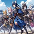 [12枚] 戦国時代、女性が減った人間はアニマル娘を生み出し女性の代わりにしようとした。しかし彼女らは動物の習性が残った勇猛果敢な侍となったのであった！（ケモ耳ラプソディの７１） 3枚目