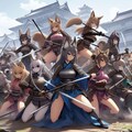 [12枚] 戦国時代、女性が減った人間はアニマル娘を生み出し女性の代わりにしようとした。しかし彼女らは動物の習性が残った勇猛果敢な侍となったのであった！（ケモ耳ラプソディの７１） 2枚目