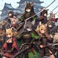 [12枚] 戦国時代、女性が減った人間はアニマル娘を生み出し女性の代わりにしようとした。しかし彼女らは動物の習性が残った勇猛果敢な侍となったのであった！（ケモ耳ラプソディの７１） 8枚目