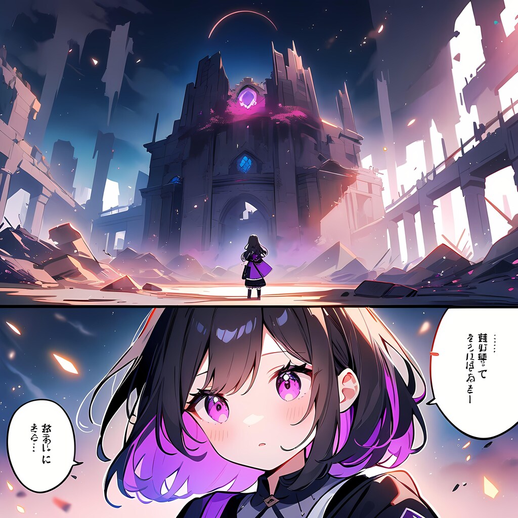 終末世界　漫画風。