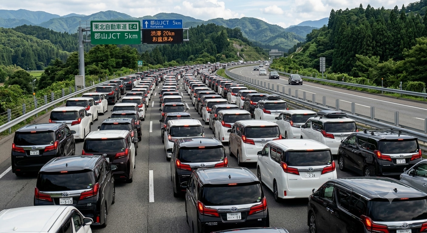 お盆のアルファードまたはベルファイア（裏）