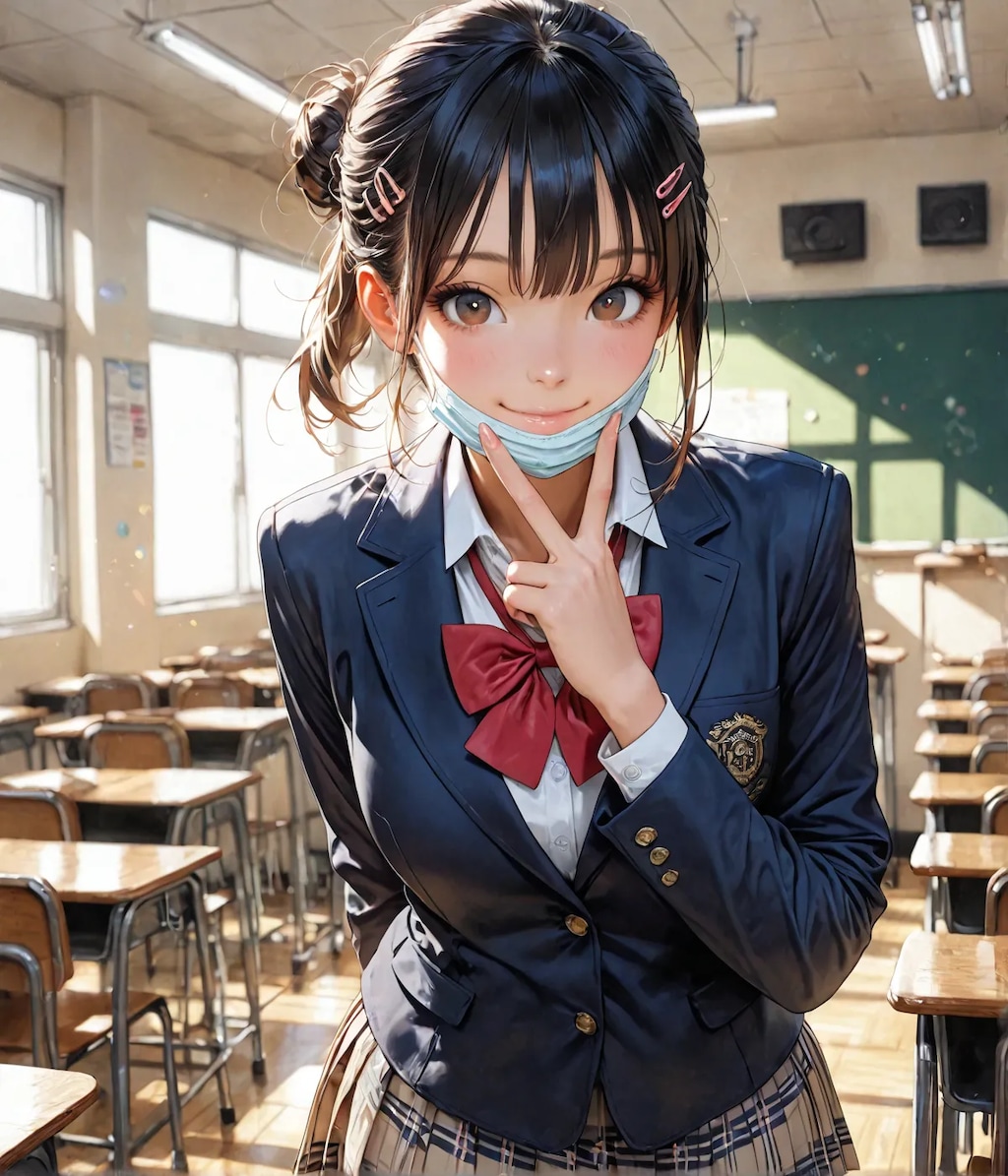 インフル対策バッチリのＪＫ達☺️