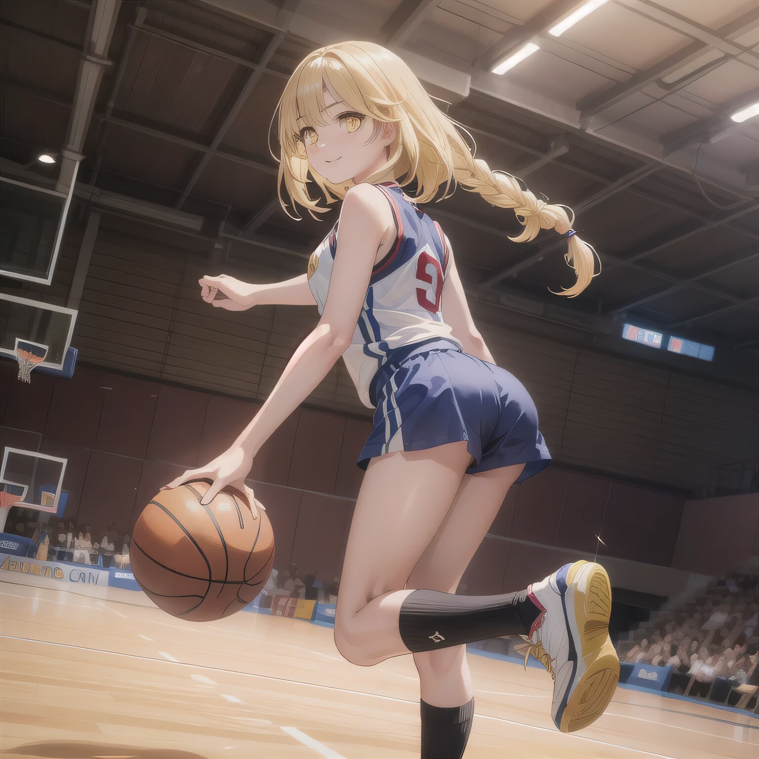 金髪ポニテでユニフォームの少女２ | の人気AIイラスト・グラビア